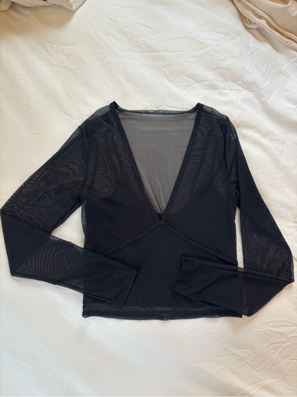 Abercrombie & Fitch Black Sheer Mesh Top